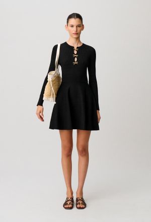 Claudie Pierlot Robe courte maille nauds