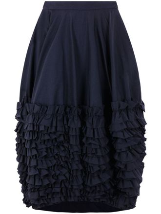 MOLLY GODDARD Isla midi skirt - women - Nylon - 8 - Blue