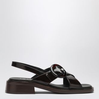 Prada Brushed leather sandals with a burnt color buckle