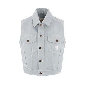 Fendi Dames, Jassen, Blauw, Maat: XS