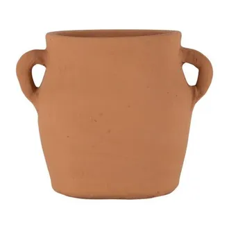 Foreside Home And Garden Natural Handthrown Terracotta Vase with Handles in Brown at Nordstrom