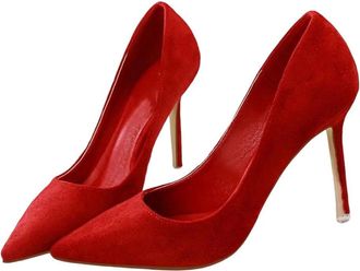 Generic Womens Elegant Casual High Heel Pumps Classic Evening Banquet Party Dress Shoes Red
