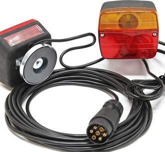 OEM Luces Traseras Para Remolque - Conector De 7 Pines, Cable De 7,5 M Y 2,5 M - Montaje Magn&eacute;tico - Paquete De 2, Luces Intermitentes - Farolas Para Coch