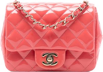 Chanel Tweedehands Mini Square Classic Patent Enkel Flap