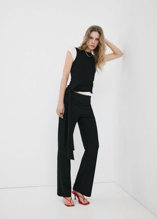 Mango Pantaloni flare vita media nero - Donna - XS - MANGO