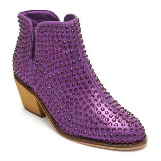 Gabby Womens Rhinestone Bootie In Purple