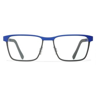 Blackfin Bf961 Waterford Rectangular Frame Eyeglasses with Bold Blue Rim