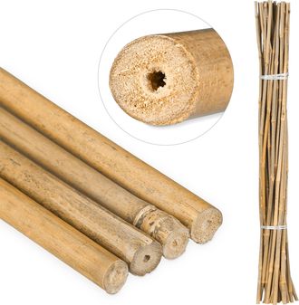 Relaxdays Relaxdays - Varas De Bamb&uacute;, Tutores Para Plantas, Bamb&uacute; Natural, 105 Cm, Color Natural