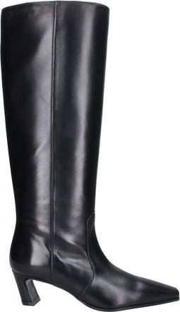 Stuart Weitzman Black Stassi 50 Lambskin Sculptural Tall Boots