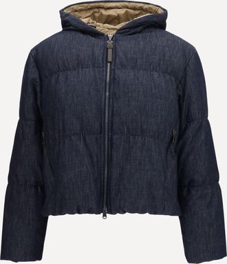Brunello Cucinelli Giacca imbottita con Cappuccio e zip Woman 40