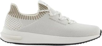 A|X Armani Exchange Gebreide Sneakers met Oversized Zool - Heren - Sneakers - Beige - 41 EU - Polyester - Schoenen