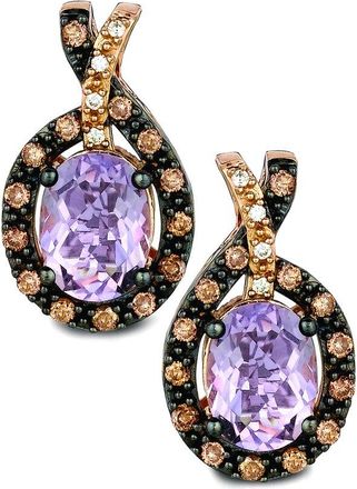 Le Vian 14K Rose Gold 2.55 Ct. Tw. Diamond & Pink Amethyst Drop Earrings
