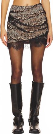 Free People Zoey Lace Mini Skirt In Black