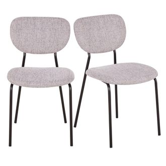 Maisons du monde Set de 2 sillas profesionales de tela gris con patas de acero negro