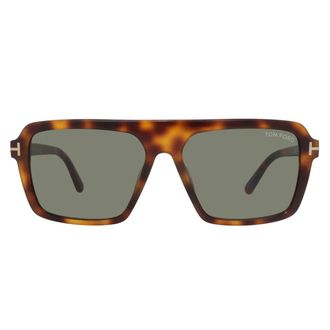 Tom Ford Vincent Green Square Mens Sunglasses FT1176 53N 56