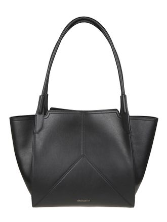 Victoria Beckham Black Small Victoria Calf Leather Tote Bag
