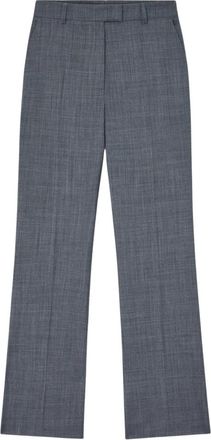 Ganni Broeken, Dames, Grijs, S, Wol, Wool Melange Suiting Straight Pants