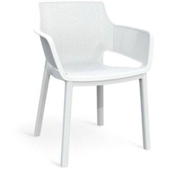 Keter Poltrona sedia da esterno giardino in resina con effetto forato 58&times;63xH80 cm Elisa