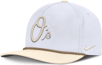 Nike Baltimore Orioles Pro Mens Nike Mens AeroBill MLB Adjustable Hat in White | NB510H38OLE-LZM