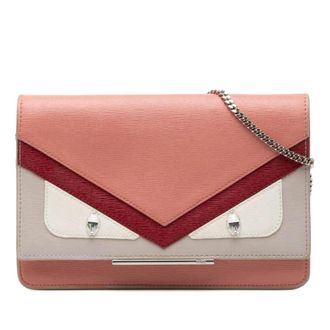 Fendi Pre-owned Fendi Leather Crystal Eye Monster Tube Wallet On Chain Ladies 8M0346 80H 169 0292