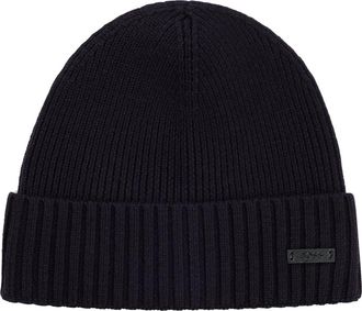 HUGO BOSS Accessoires, Heren, Blauw, ONE Size, Fati Beanie