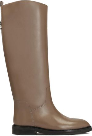 Kazar Taupekleurige instapofficierlaarzen. Dit product valt groot uit. - Dames - Hoge Laarzen - Beige - 35 EU - Leer - Schoenen