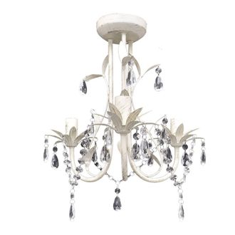 Berkfield Home Crystal Pendant Ceiling Lamp Chandeliers 2 pcs Elegant White