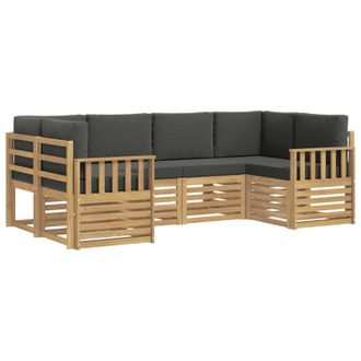 vidaXL Conjunto De Sof&aacute;s De Exterior 5 Pcs Blanco Y Antracita Vidaxl