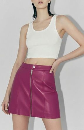 AS by DF Jeremiah Upcycled Leather Skirt in Rose at Nordstrom, Size 3X-Large