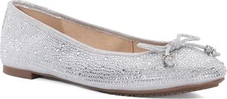Dune London Hallis Ballet Flats Womens Silver Bow Detail Slip On ZOGG3062