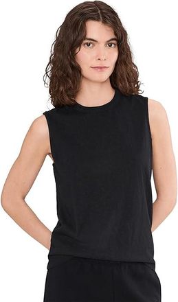 Pact Organic Cotton Slub High Neck Tank Top Womens Clothing Black : XS