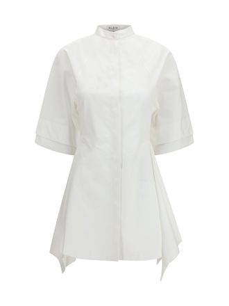 Alaia Womens Dress Panelled Poplin White Cotton