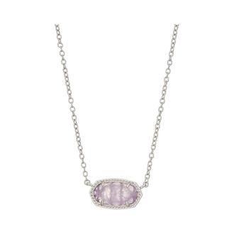 Kendra Scott Elisa Silver Pendant Necklace in Amethyst February