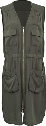 Diane Von F&uuml;rstenberg Adara Utility Dress in Olive Green Silk