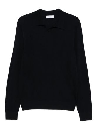 Boglioli polo-collar wool T-shirt - Black