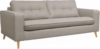 Sweeek Sof&aacute; cama de 3 plazas con colch&oacute;n de 12cm, beige