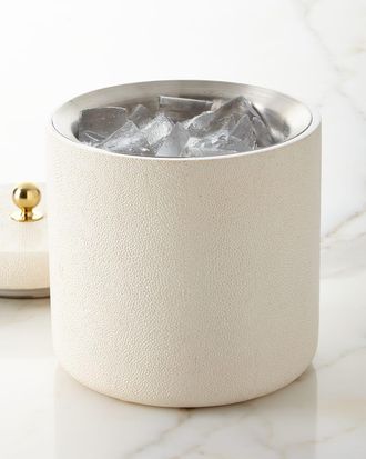 Aerin Faux Shagreen Ice Bucket, Chocolate