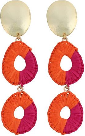 Panacea Rattan Linear Drop Earrings in Orange at Nordstrom