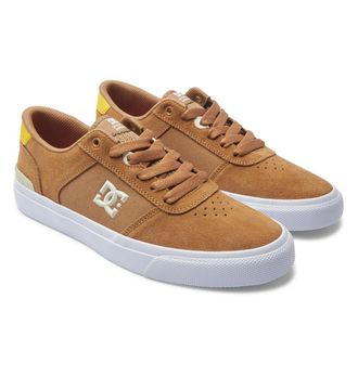 DC Skateschuh DC SHOES Teknic S, Herren, Gr. 8(40,5), gelb (braun, gelb), Obermaterial:Obermaterial: Leder [Kuh] / Futter: Textil / Aussensohle: Gummi;, 