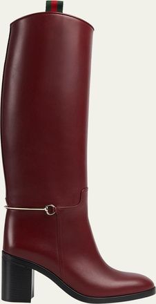 Gucci Marot Leather Charlotte Knee-High Boots