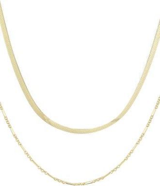 Adornia Set of 2 Assorted Chain Necklaces in Gold at Nordstrom Rack