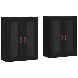 Berkfield Home Wall Mounted Cabinets 2 pcs Black Engineered Wood