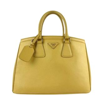 Prada Pre-owned Tote Bags, female, Yellow, Size: ONE SIZE Pre-owned Leather prada-bags