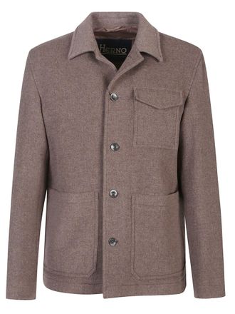 Herno Brown Field Wool Blend Jacket