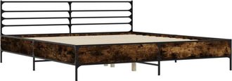 vidaXL Vidaxl - Estructura cama madera ingeniería metal roble ahumado 200x200cm