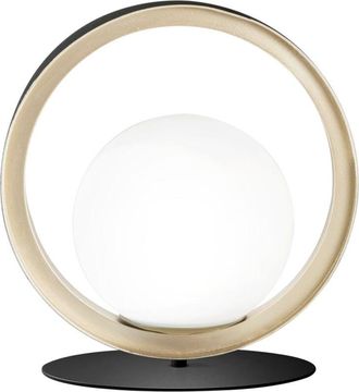 Luce-Ambiente-Design Luce Ambiente E Design - Lumetto sonetto con struttura in alluminio nero e oro e diffusore in vetro