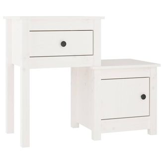 Berkfield Home Beautiful Bedside Cabinet 2 pcs White 79.5x38x65.5 cm Solid Wood Pine