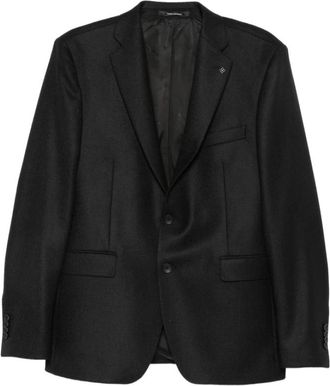 Tagliatore Single-breasted jasje - Heren - Blazers - Zwart - L - Leer - Jassen