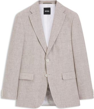 BOSS Slim-fit jacket with puppytooth pattern