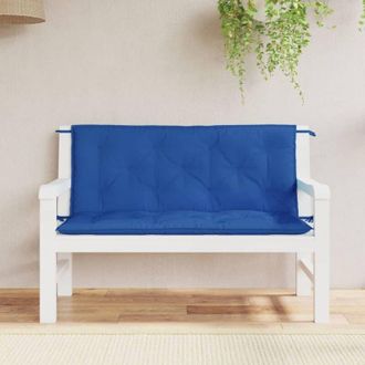 vidaXL Cojines De Jard&iacute;n De Banco 2 Pcs 120x50x7cm Tela De Oxford Azul